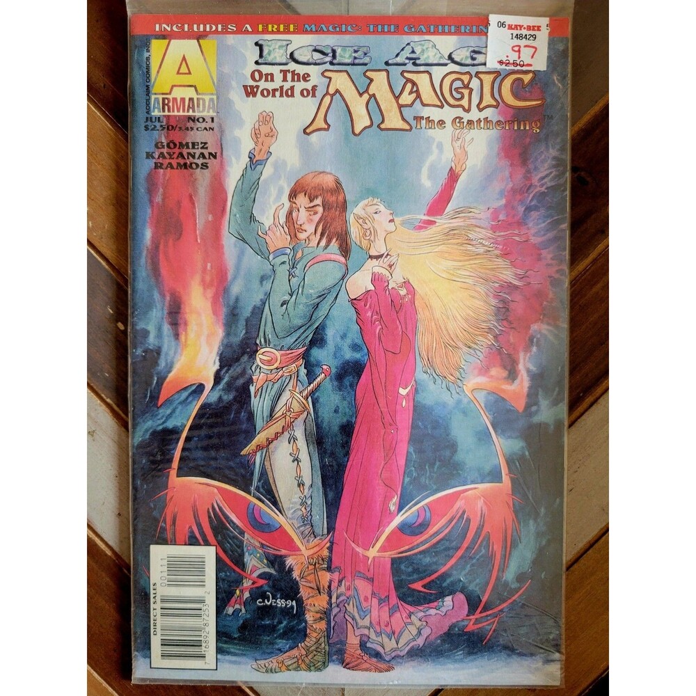 Ice Age: World of Magic The Gathering #1 VF+ Armada 1995 Polybagged w/ MTG Card!